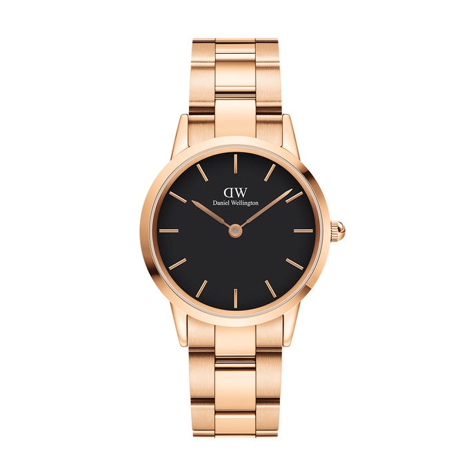 The Iconic Link Watch 28mm/32mm/36mm - Rose Gold - Black Dial