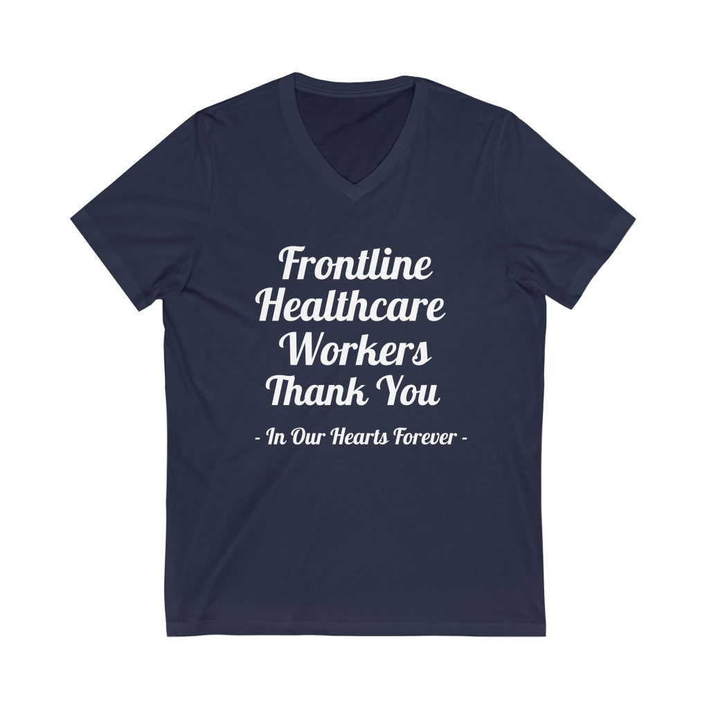 Frontline Healthcare Workers Thank You Unisex Jersey Short Sleeve V-Neck Tee