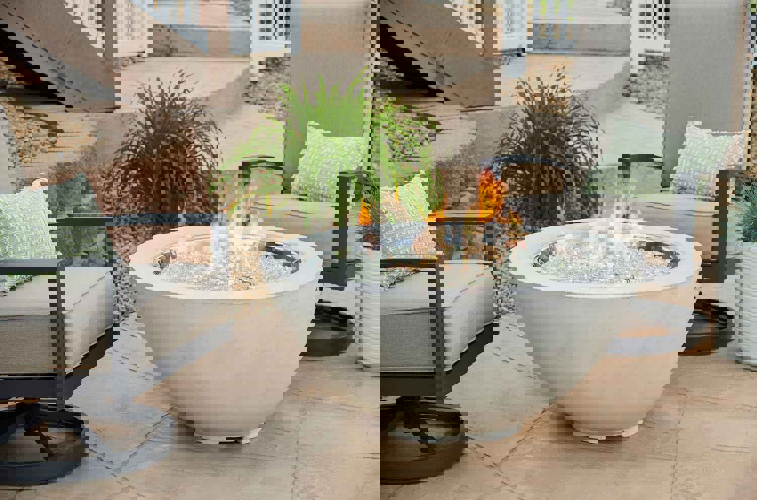 Outdoor Greatroom CV-30 Cove 42 Round Concrete Gas Fire Pit Bowl