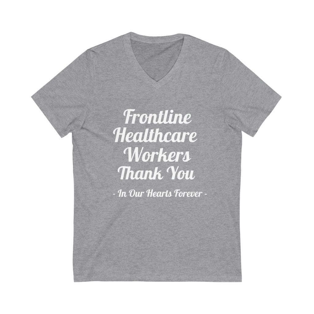 Frontline Healthcare Workers Thank You Unisex Jersey Short Sleeve V-Neck Tee