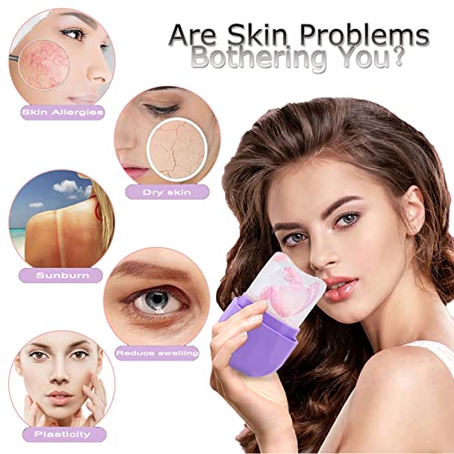 MAITING Ice Roller Silicone Facial and Eye Massager for Skin Care (Purple)