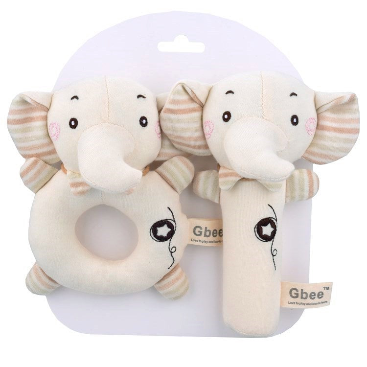 2 Pcs Plush Baby Soft Rattle Toys with Bell and Rattle Paper - Buy 1 Get 1 at 50% Off