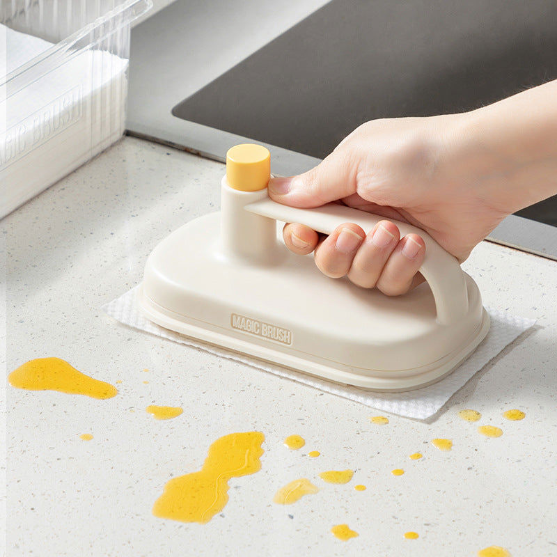 Magic Brush with 50pcs Disposable Rag - Kitchen Cleaning Gadget