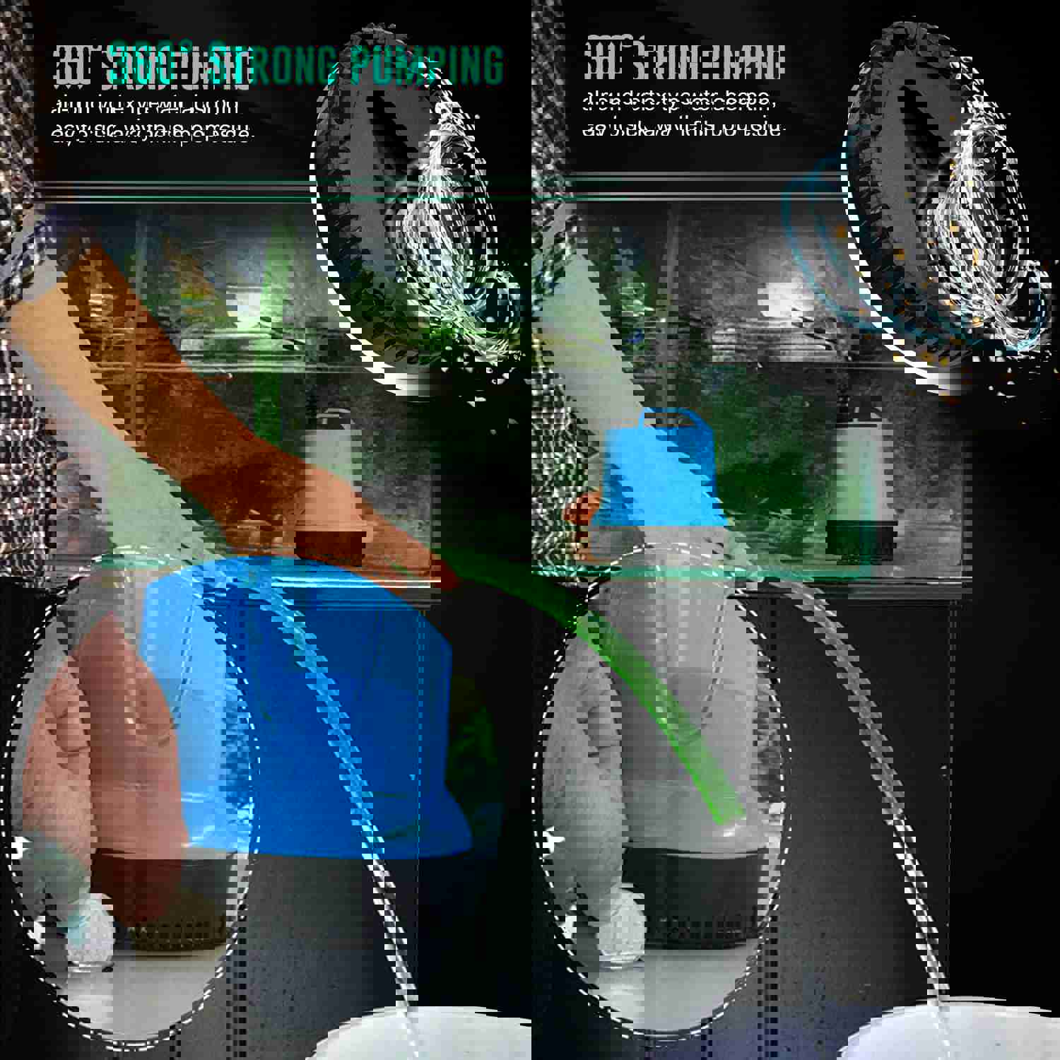 158 GPH Bottom Feed Submersible Water Pump - 9W Energy Efficient, Low-Suction