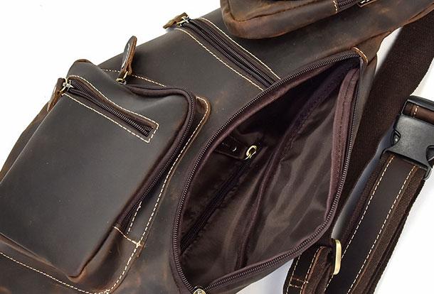 Genuine Leather Cool Chest Bag CrossBody Sling Bag for Men