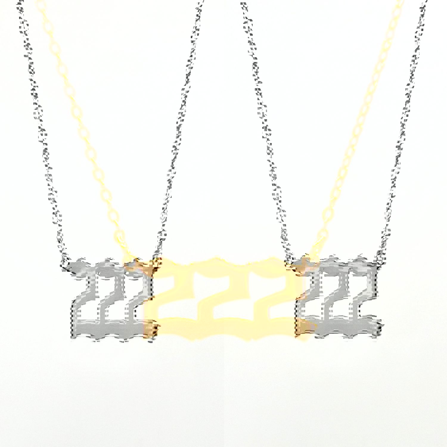 Gold Filled Angel Number Necklace with Engraved Spiritual Message