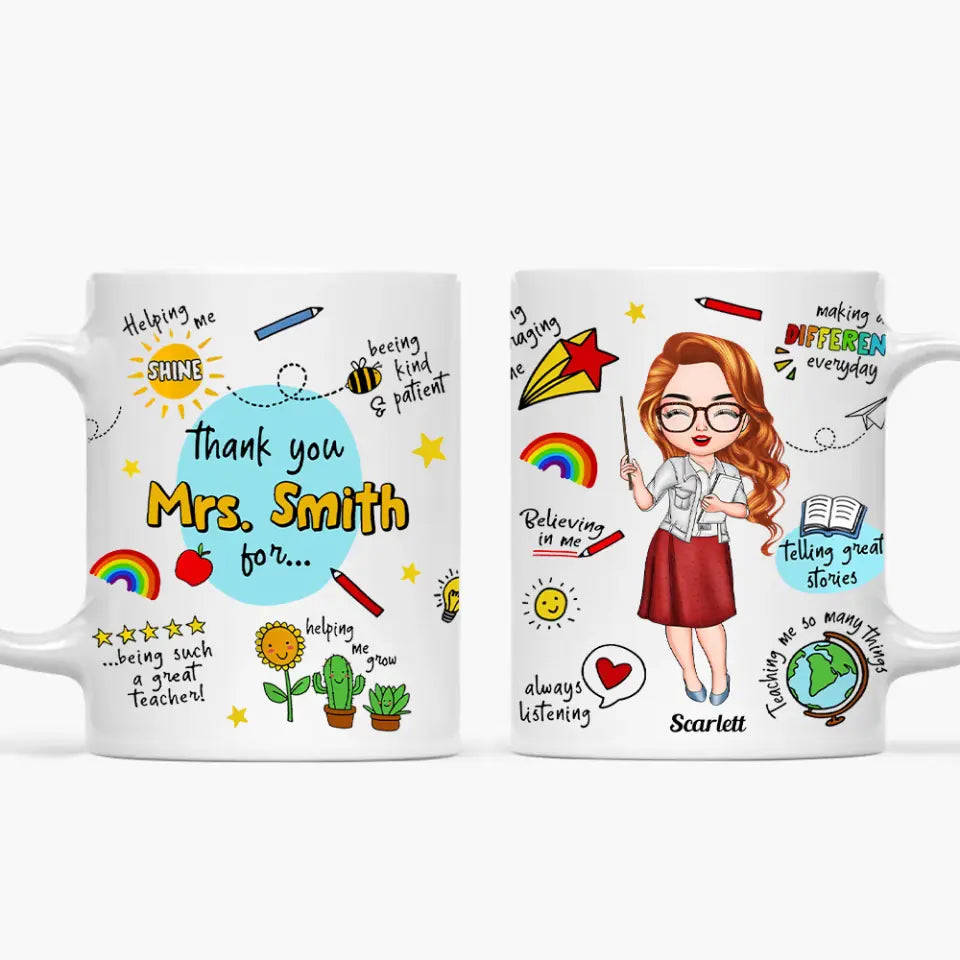 Personalized Custom White Mug - Perfect Gift for Teachers, Birthday, and Special Occasions