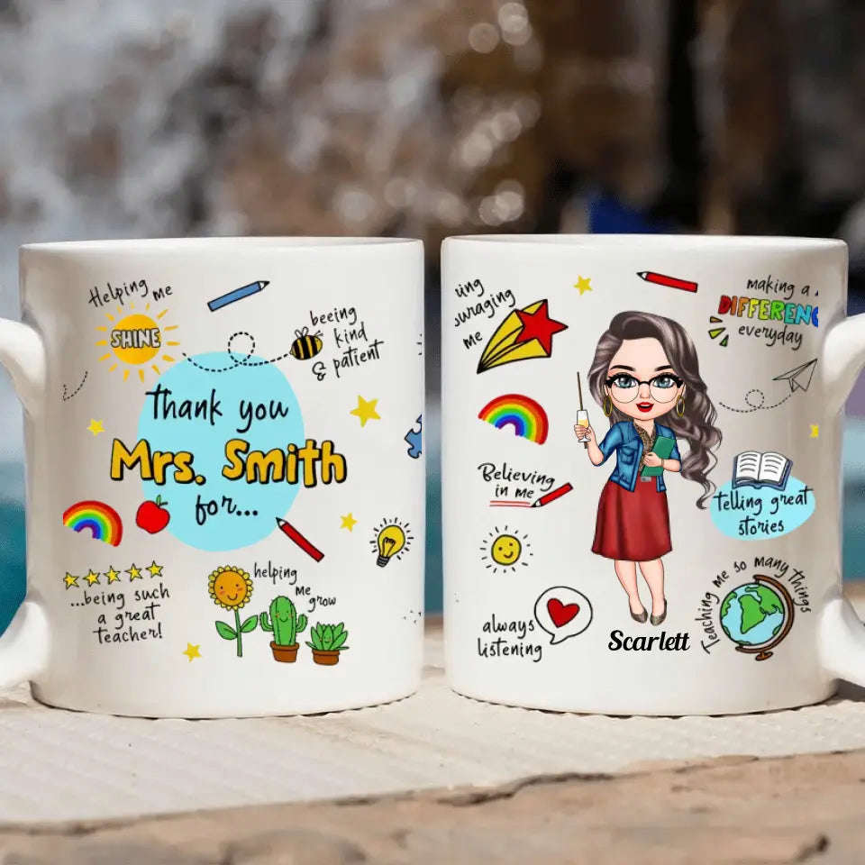 Personalized Custom White Mug - Perfect Gift for Teachers, Birthday, and Special Occasions