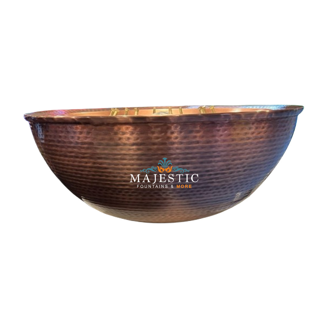 The Outdoor Plus Sedona Round Fire Bowl in Hammered Copper with Free Cover