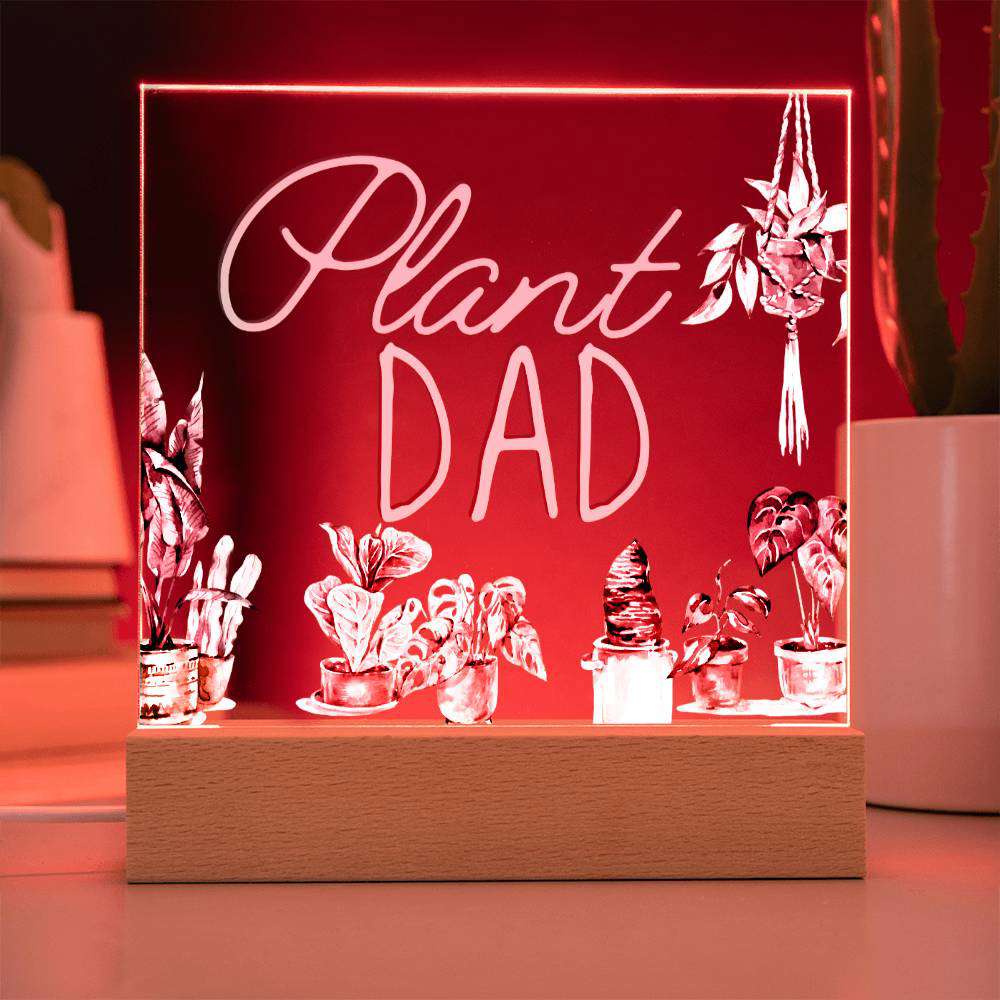 Funny Plant Acrylic LED Night Light - Indoor Garden Decor - Perfect Gift for Plant Lovers