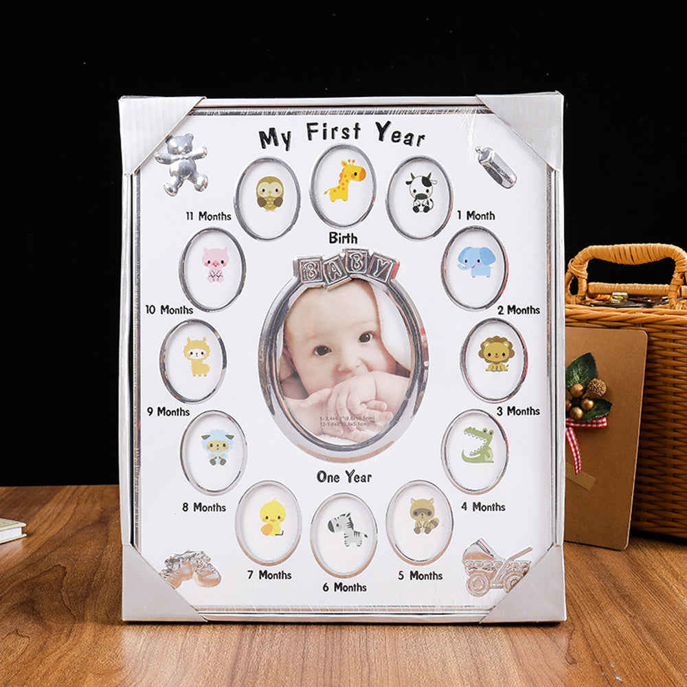 Baby's First Year Picture Photo Frame - Newborn Baby Shower Gift