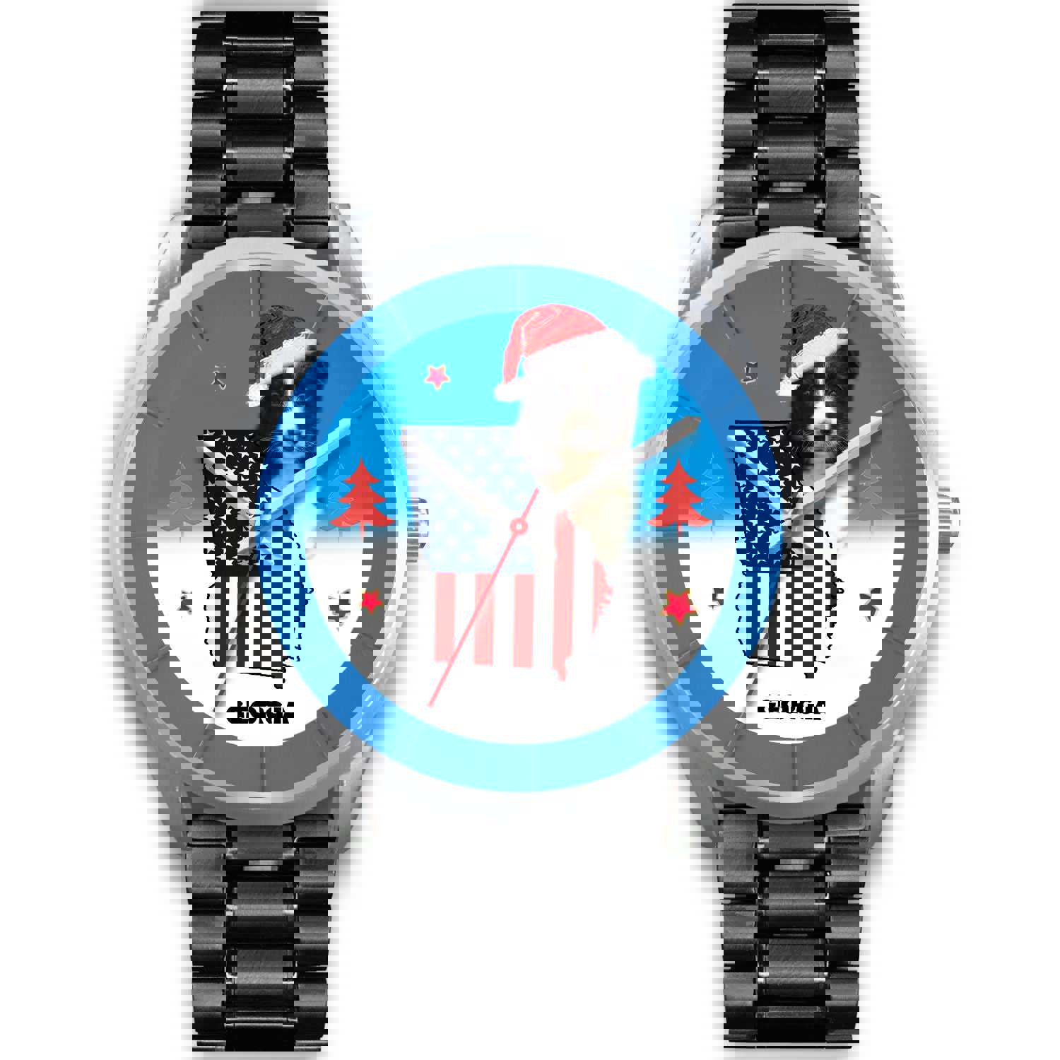 Border Collie Georgia Christmas Special Wrist Watch