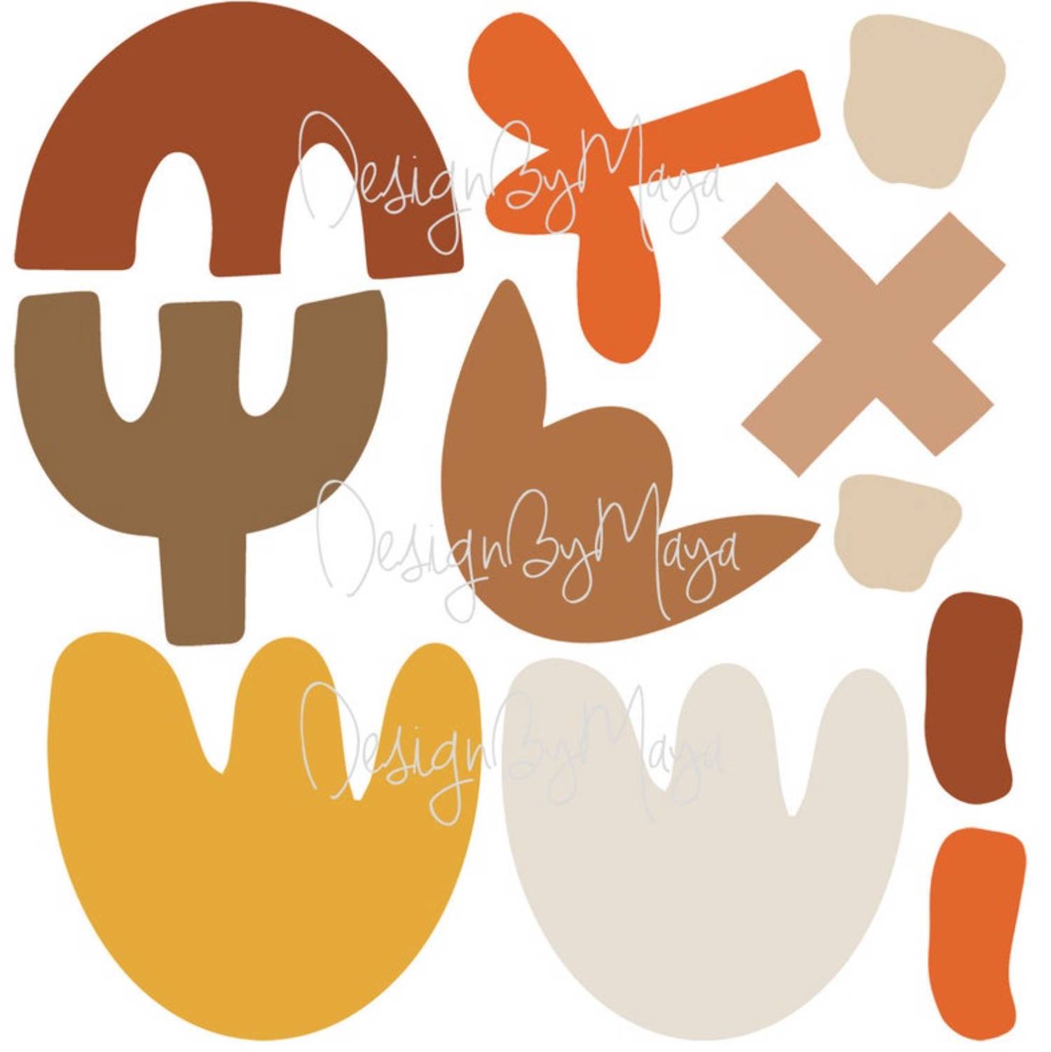 Abstract Desert Shapes - Fabric Nursery Wall Art Decals
