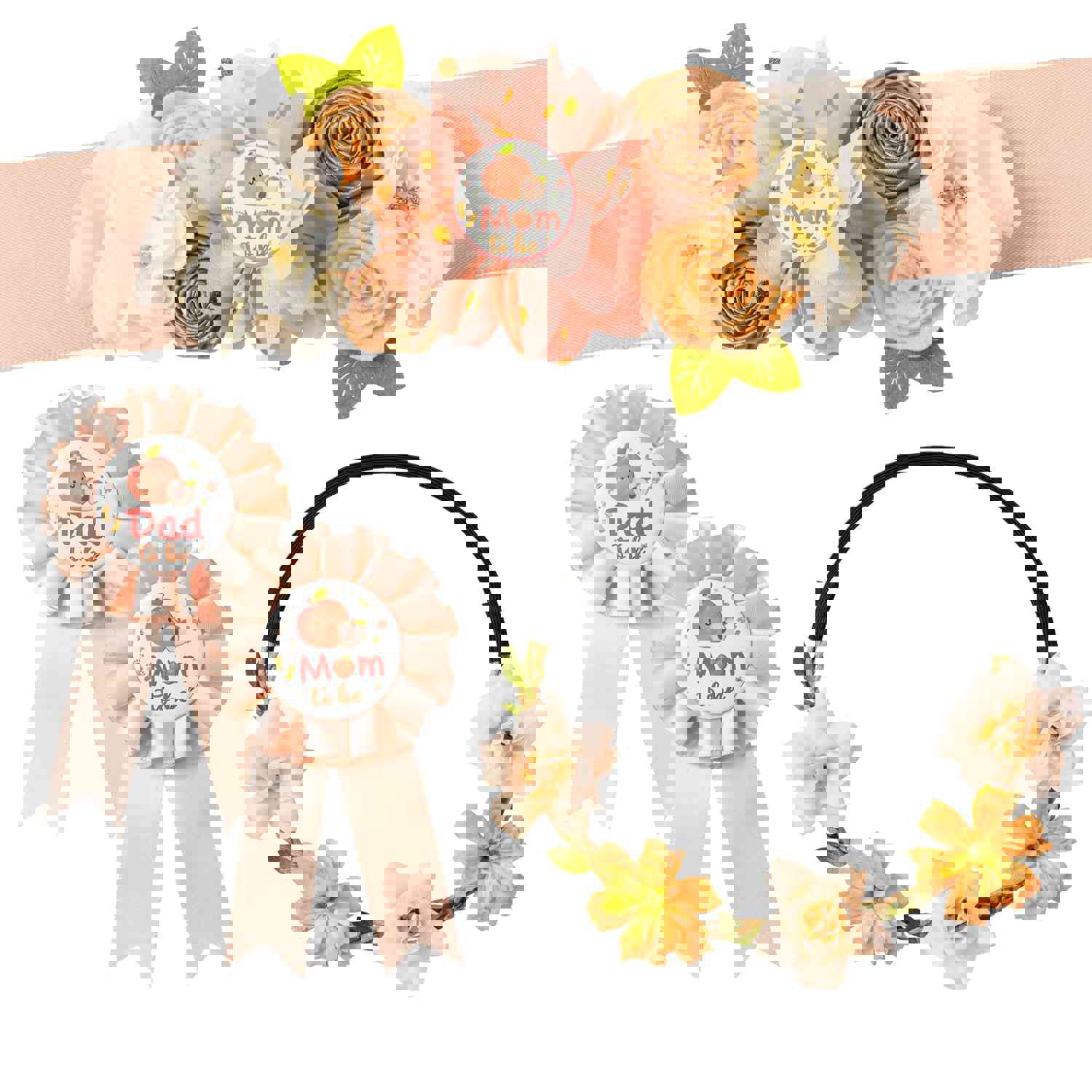 Little Sweet Peach Maternity Sash Kit for Baby Shower