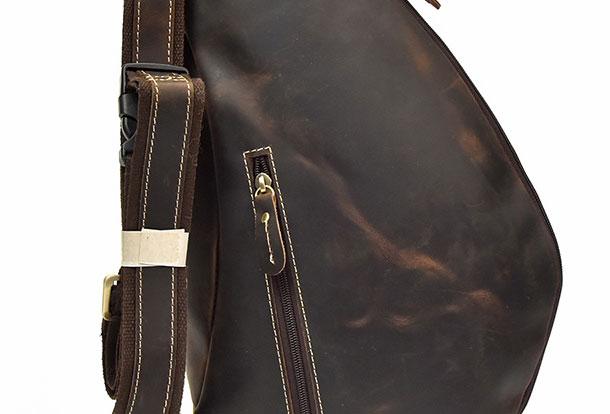 Genuine Leather Cool Chest Bag CrossBody Sling Bag for Men