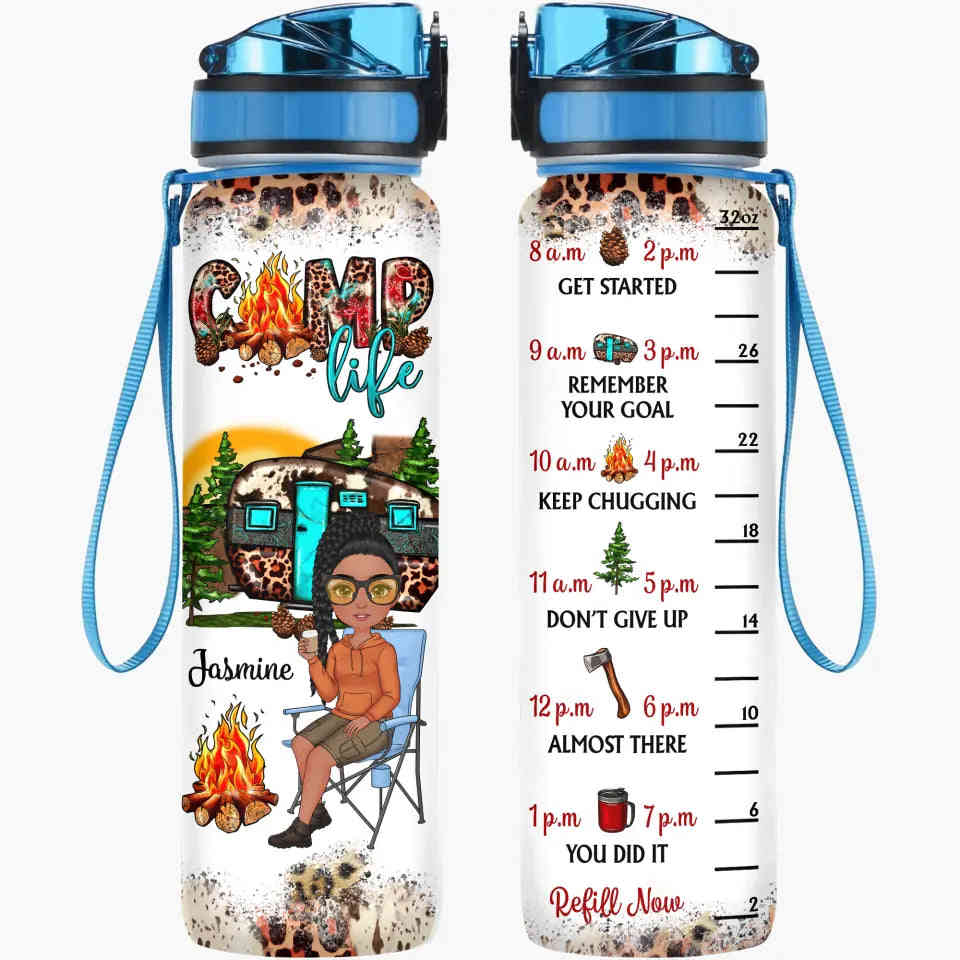 Personalized Custom Water Tracker Bottle - Motivational Hydration Bottle for Camping & Daily Use