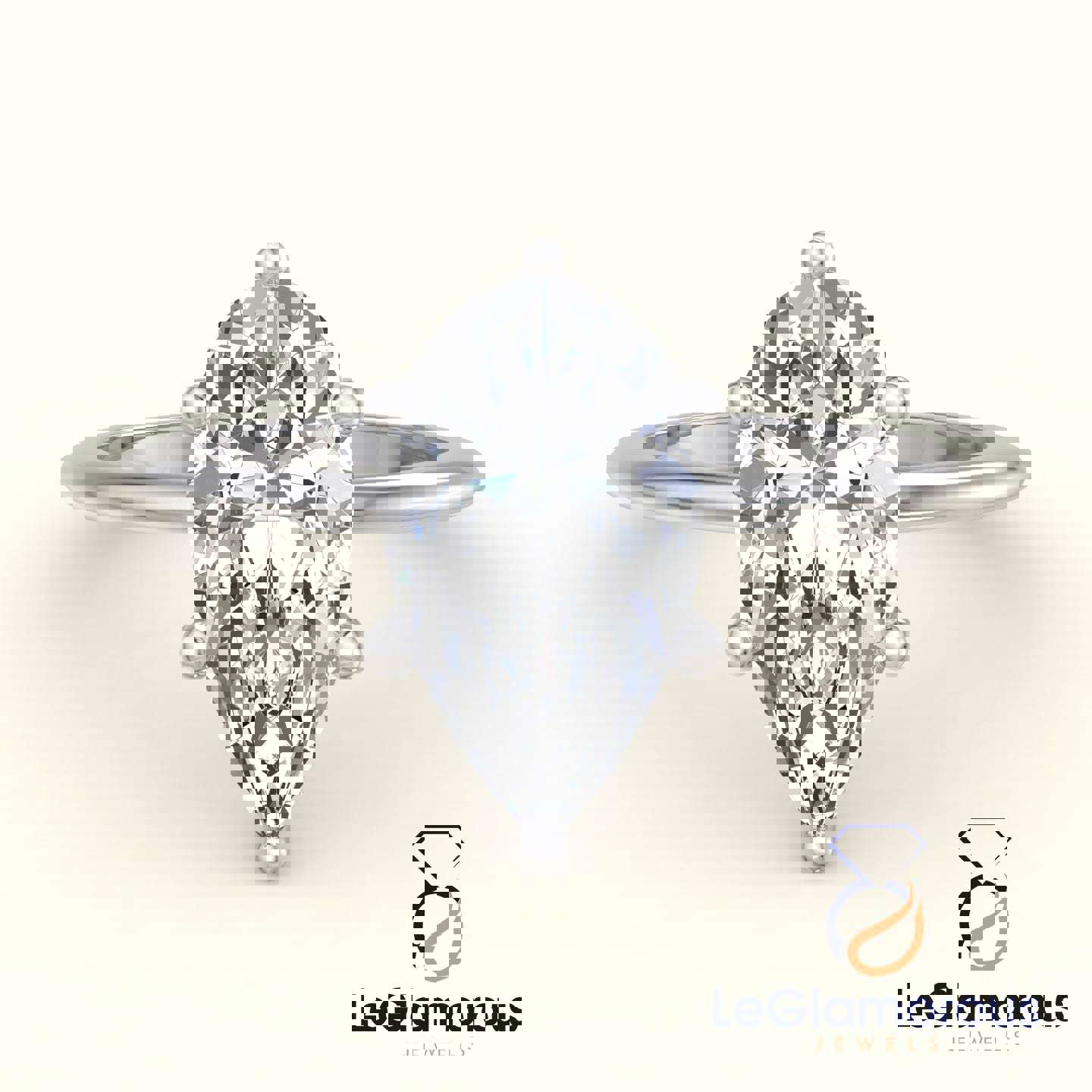 Pear Solitaire Lab Grown Diamond Engagement Ring For Wedding Gift