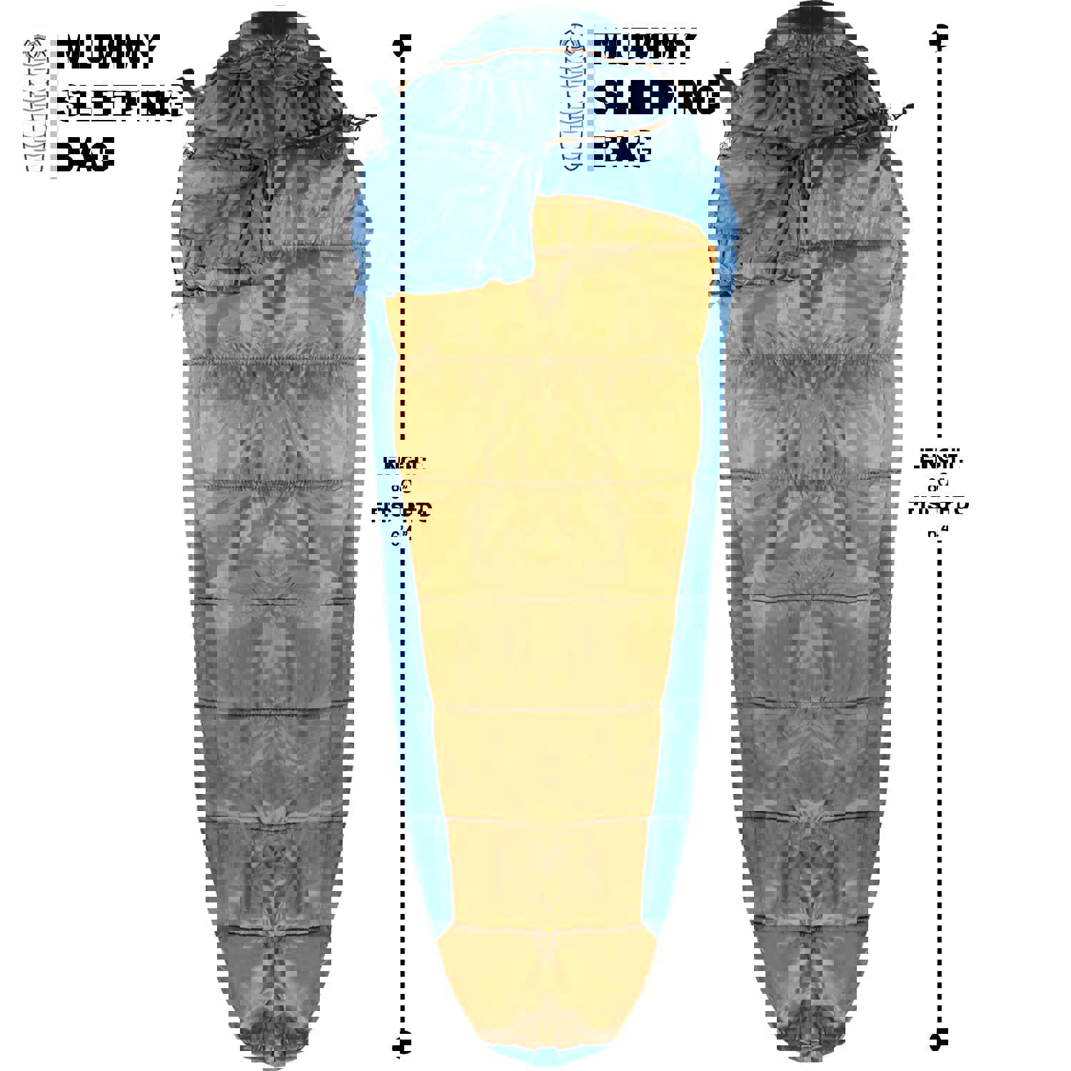 Ultralight 3 Season Sleeping Bag for Hiking, Camping & Outdoor Activities - Blue