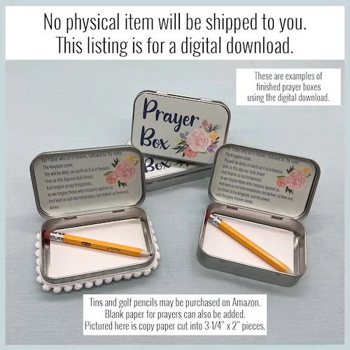 DIY Prayer Box Printable - Our Father & Lords Prayer Craft Kit