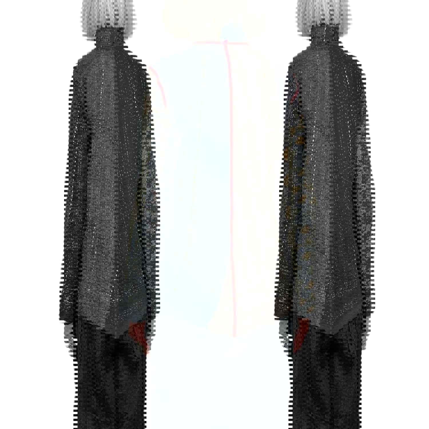 STRIPE RALLIS SIMPLE JACKET - Reversible Classic Fit with Vintage Sari Fabric