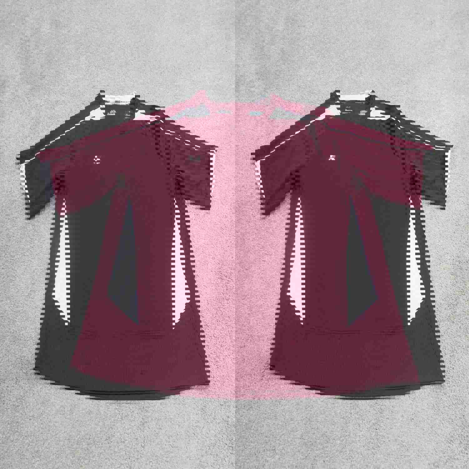 Under Armour Men's Large Red Short Sleeve V Neck Tee with Swoosh Logo