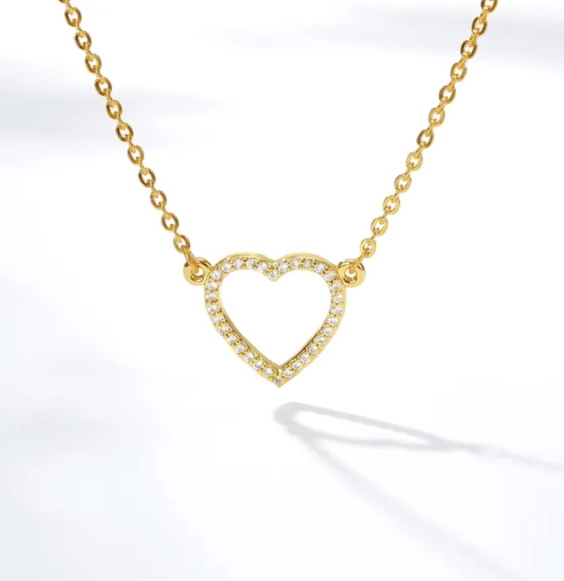 Everly CZ Pave Heart Necklace - Dainty Everyday Sparkle