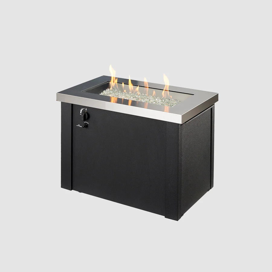 Outdoor Greatroom Company Stainless Steel Providence Rectangular Gas Fire Pit Table