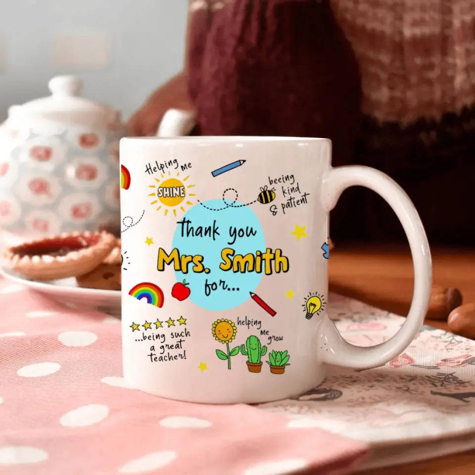 Personalized Custom White Mug - Perfect Gift for Teachers, Birthday, and Special Occasions