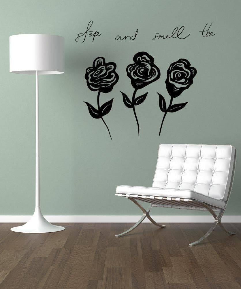 Vinyl Wall Decal Sticker Smell the Roses #OS_MB1145