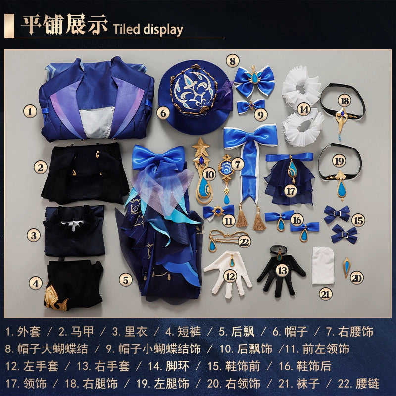 Yuan Shen Cos Costume Water God Fu Carlos Fu Ning Na Cosplay Anime Game Clothing Womens Full Set