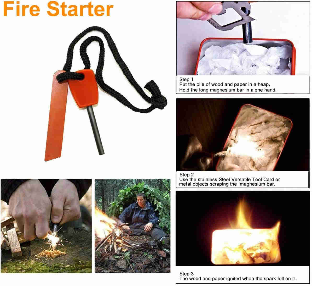 Survival Kit Outdoor Emergency Gear Kit for Camping Hiking Travelling or Adventures