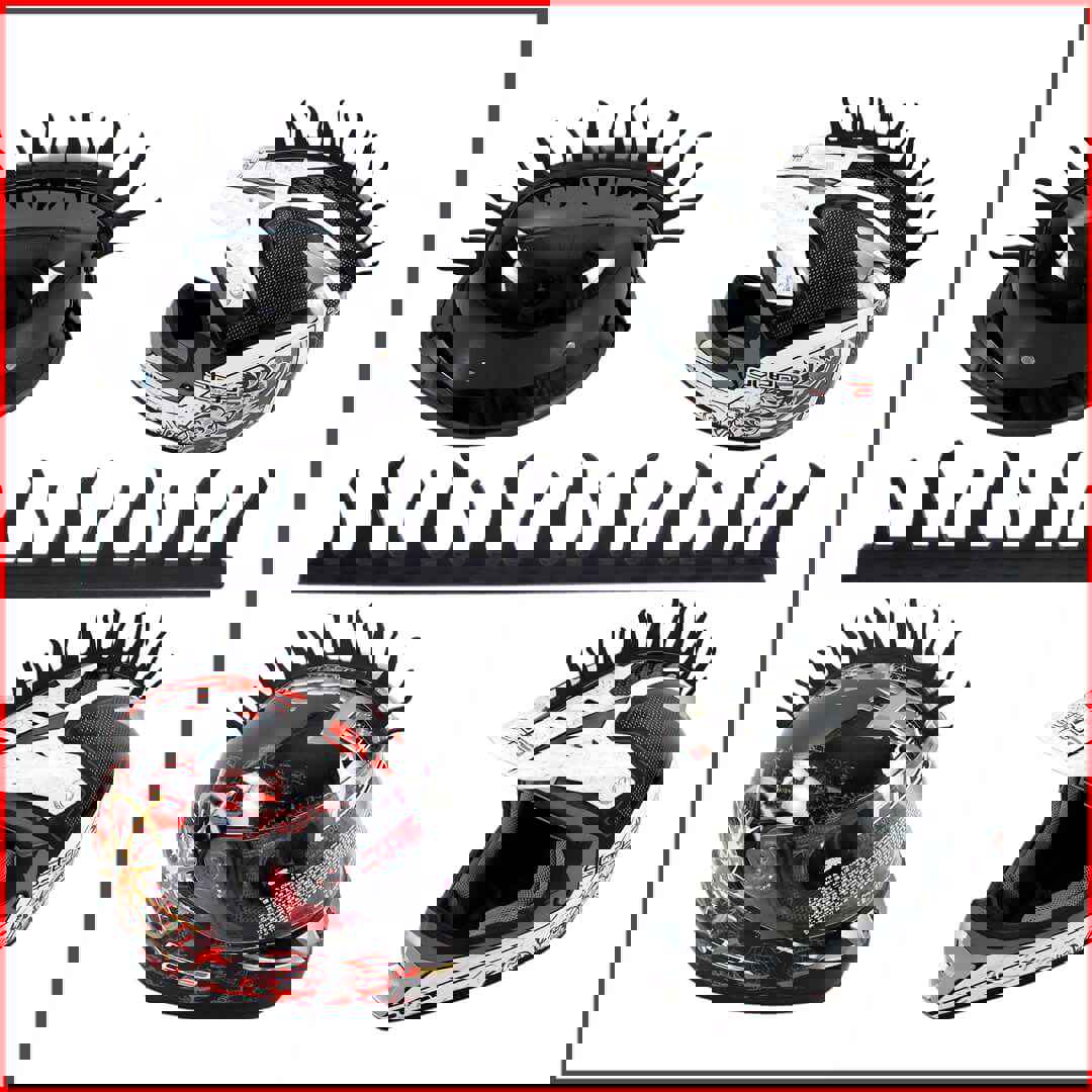 Pazoma Dirt Biker Helmets Mohawks Sticker Spikes - Motorbike Rubber Stick Capacete Decoration Fire Style