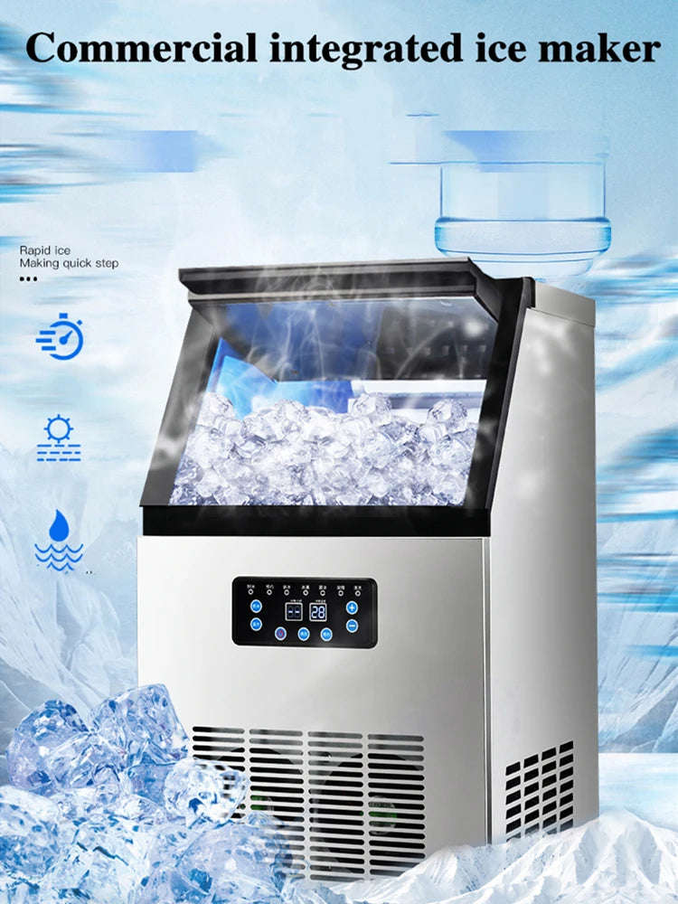 60KG 70KG 80KG Commercial Cube Ice Machine for Bar, Coffee Shop, Tea Shop, or Home Use