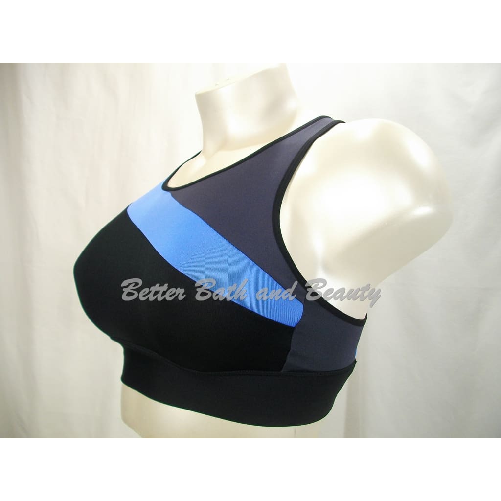 Champion C9 N9683 Asymmetrical Longline Wire Free Sports Bra - XS X-SMALL (Blue & Black)