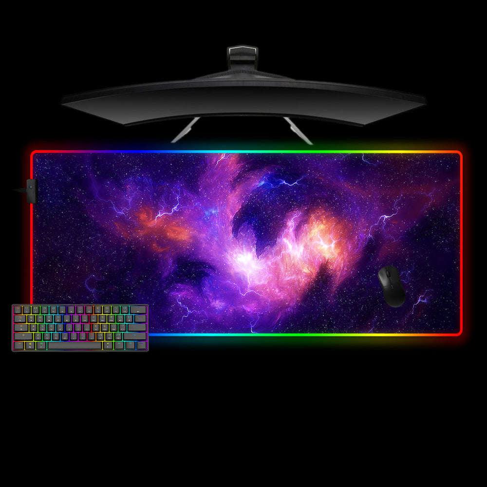 Deepspace Storm Design M-XXL Size RGB Gaming Mouse Pad with LED Lighting