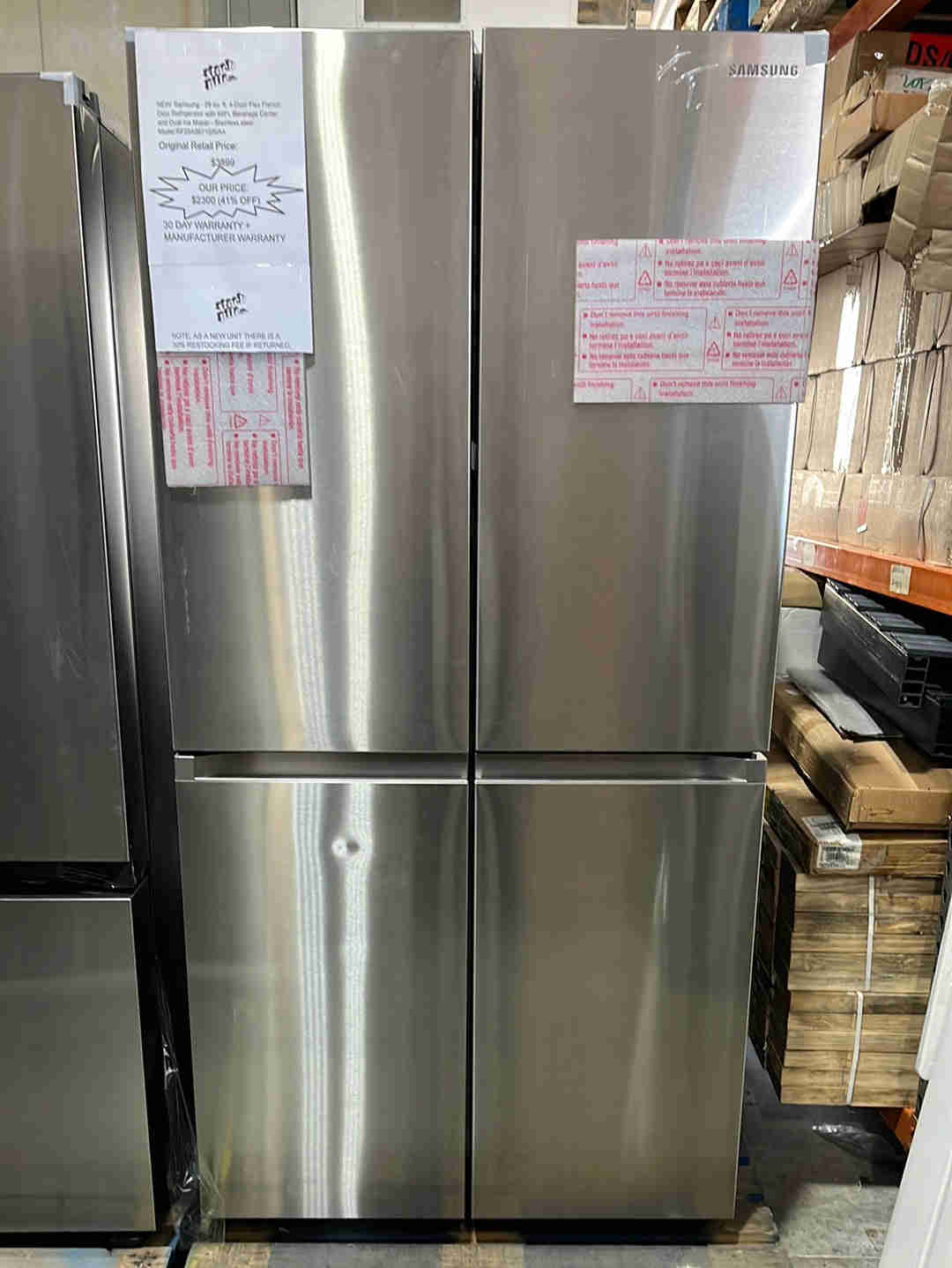 Samsung 29 cu. ft. 4-Door Flex French Door Refrigerator with WiFi, Beverage Center and Dual Ice Maker - Stainless Steel