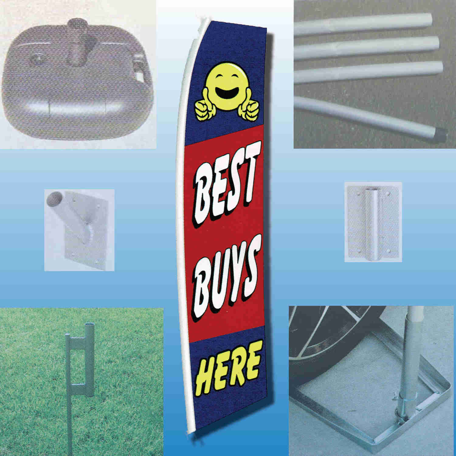 Swooper Flag Kit - 15ft Tall with Multiple Base Options