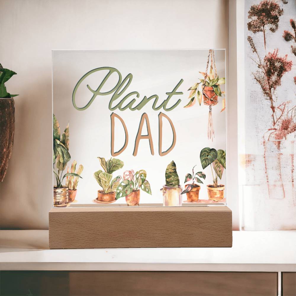 Funny Plant Acrylic LED Night Light - Indoor Garden Decor - Perfect Gift for Plant Lovers
