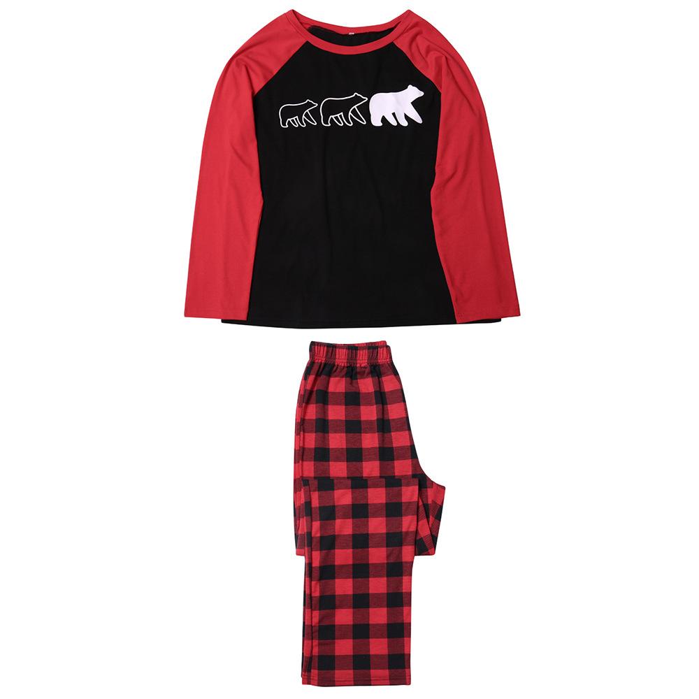 Fashion Family Christmas Plaid Pattern Pajamas Set Long Sleeve 2 Pieces Sleepwear Set
