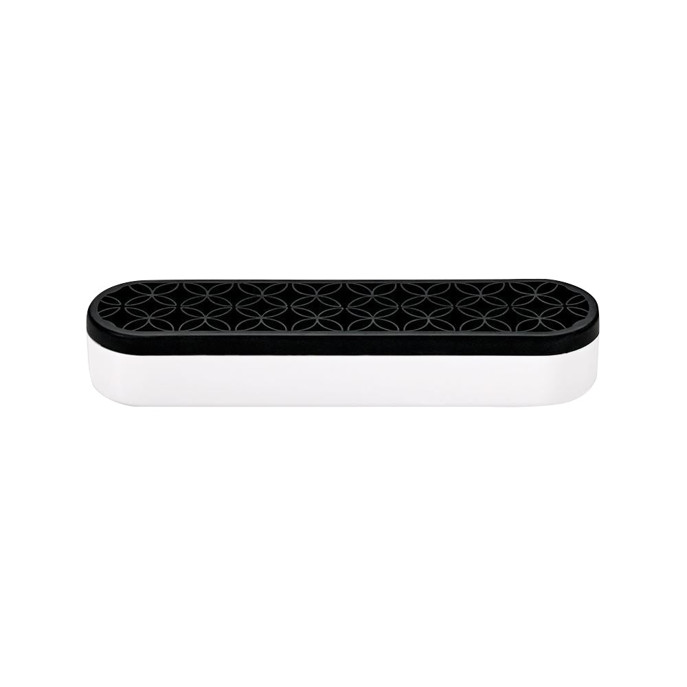 Qosmedix Beauty Tool Organizer (Black & White) - Silicone Makeup Brush Holder