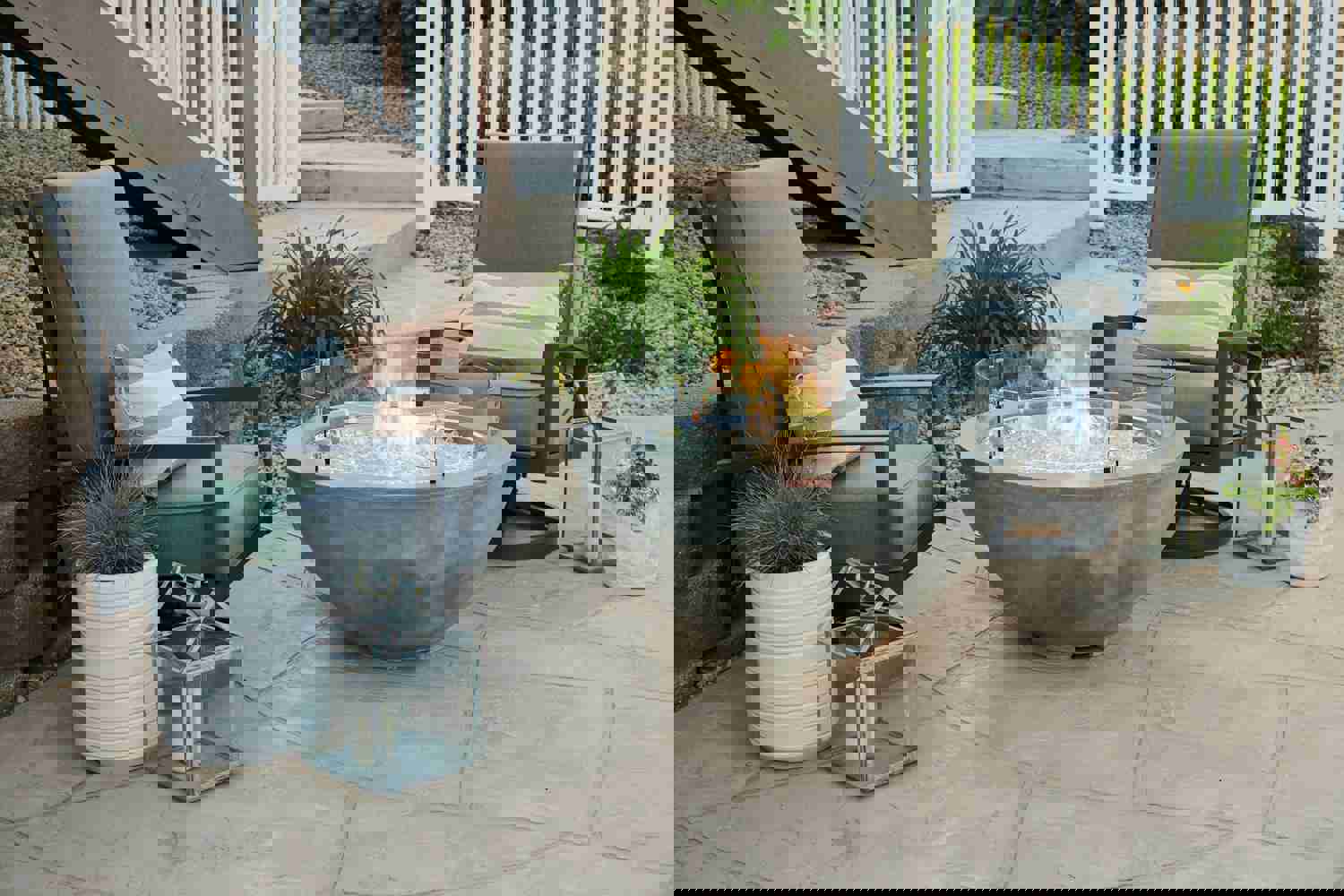 Outdoor Greatroom CV-30 Cove 42 Round Concrete Gas Fire Pit Bowl