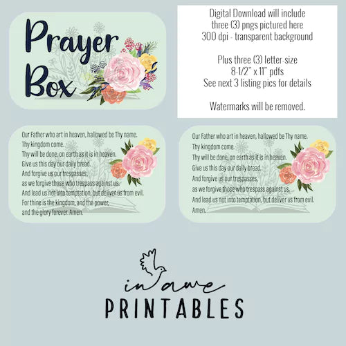 DIY Prayer Box Printable - Our Father & Lords Prayer Craft Kit