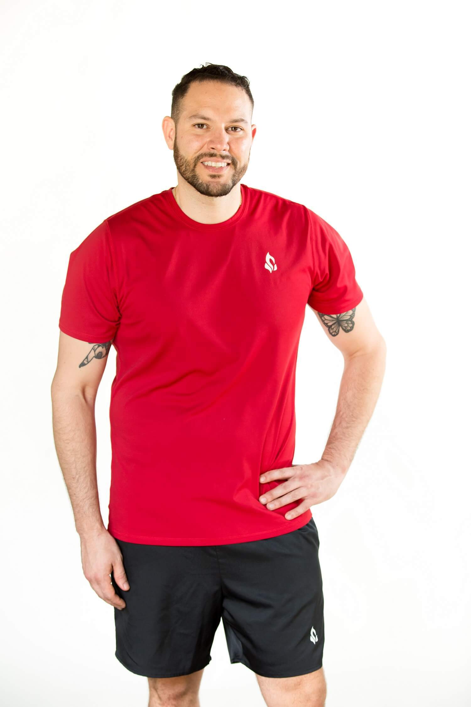Red Sustainable & Ethical Fashion Fitness Shirt