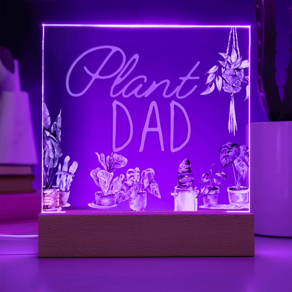 Funny Plant Acrylic LED Night Light - Indoor Garden Decor - Perfect Gift for Plant Lovers