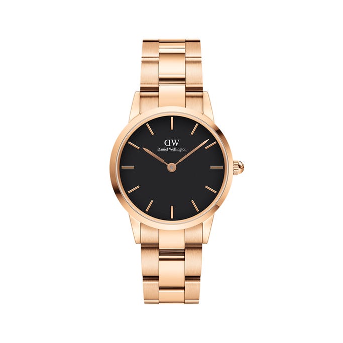 The Iconic Link Watch 28mm/32mm/36mm - Rose Gold - Black Dial