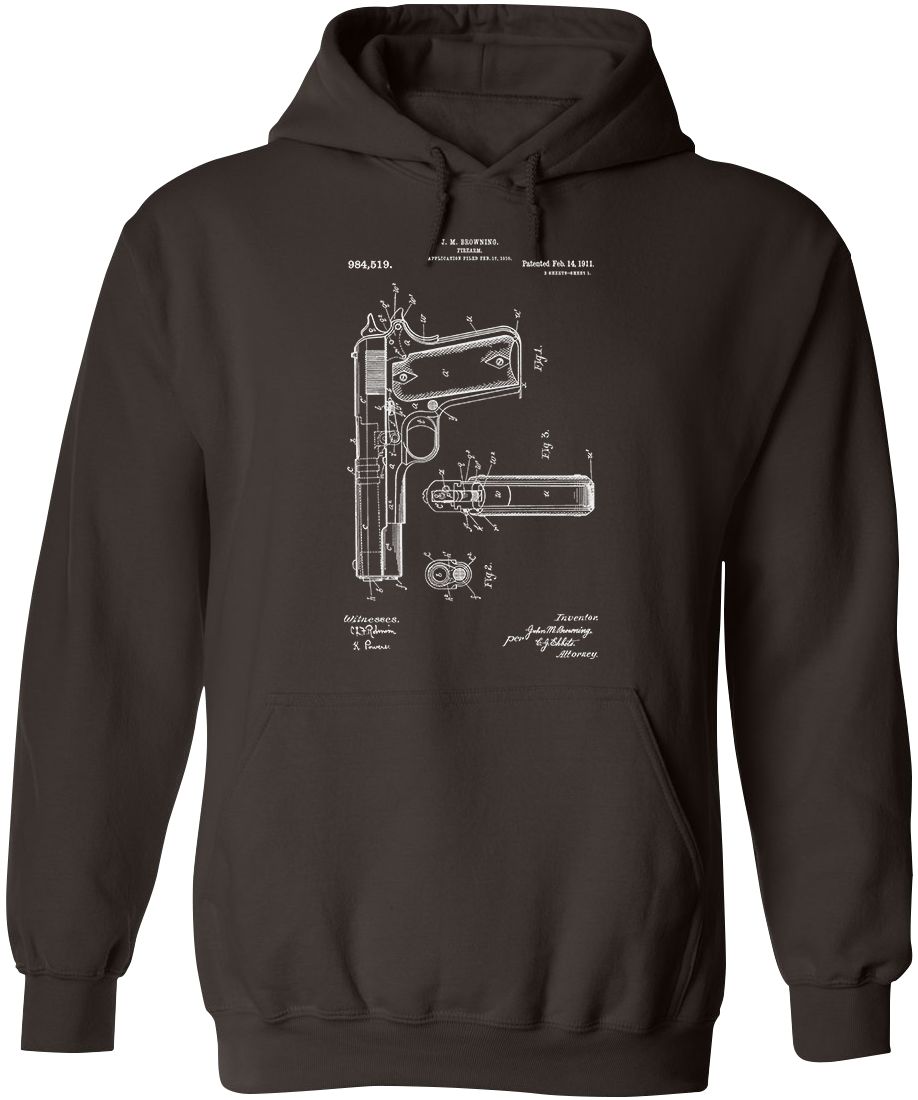 Colt 1911 Handgun Patent Mens Hoodie
