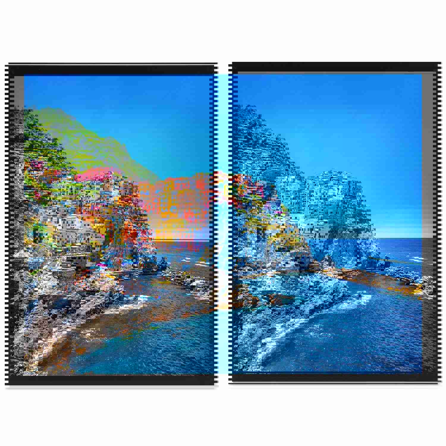 Cinque Terre Mediterranean Sea Landscape Canvas Print - Home Decor Wall Art