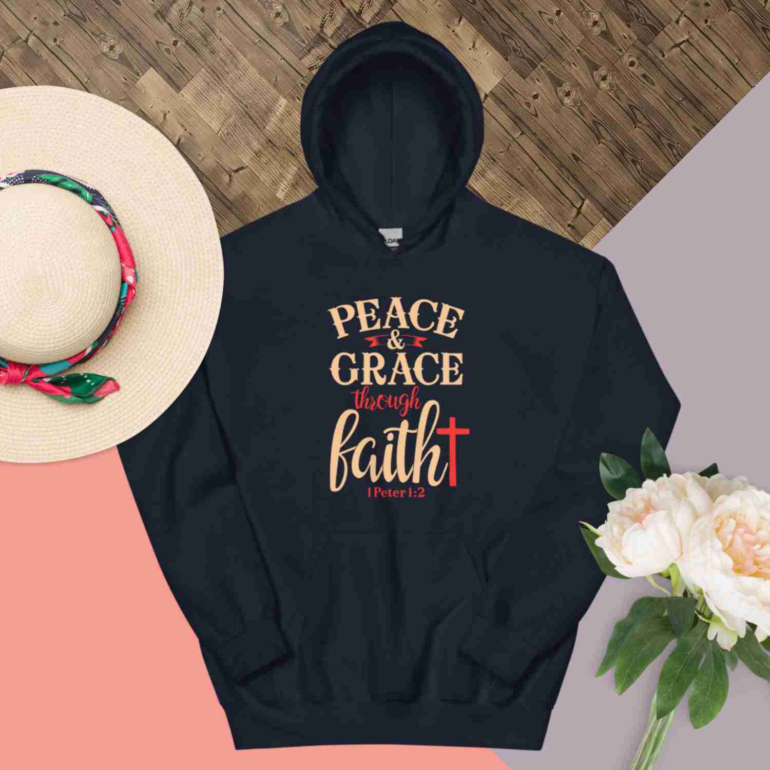 F&H Christian Peace & Grace Through Faith Women Hoodie