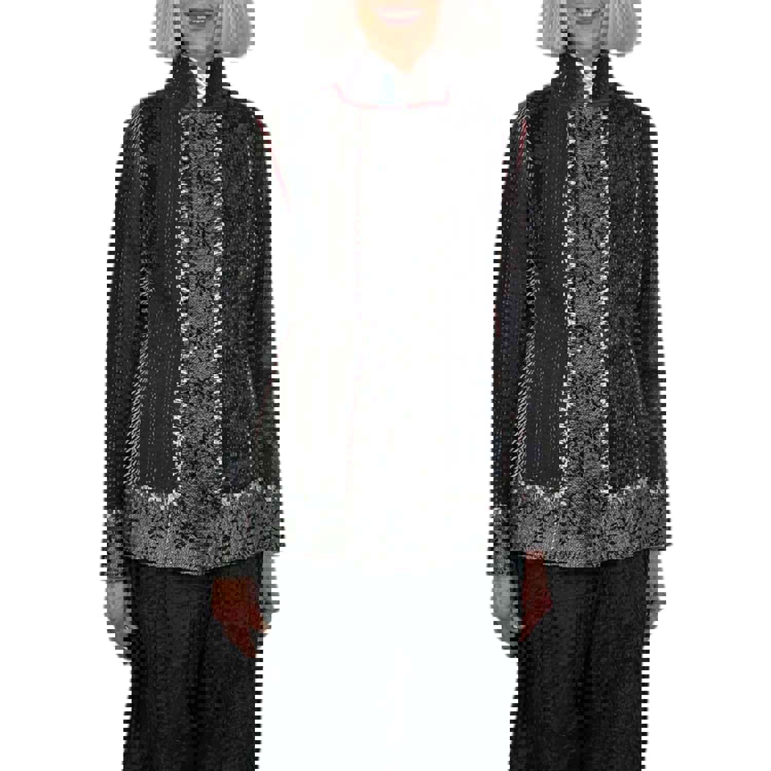 STRIPE RALLIS SIMPLE JACKET - Reversible Classic Fit with Vintage Sari Fabric