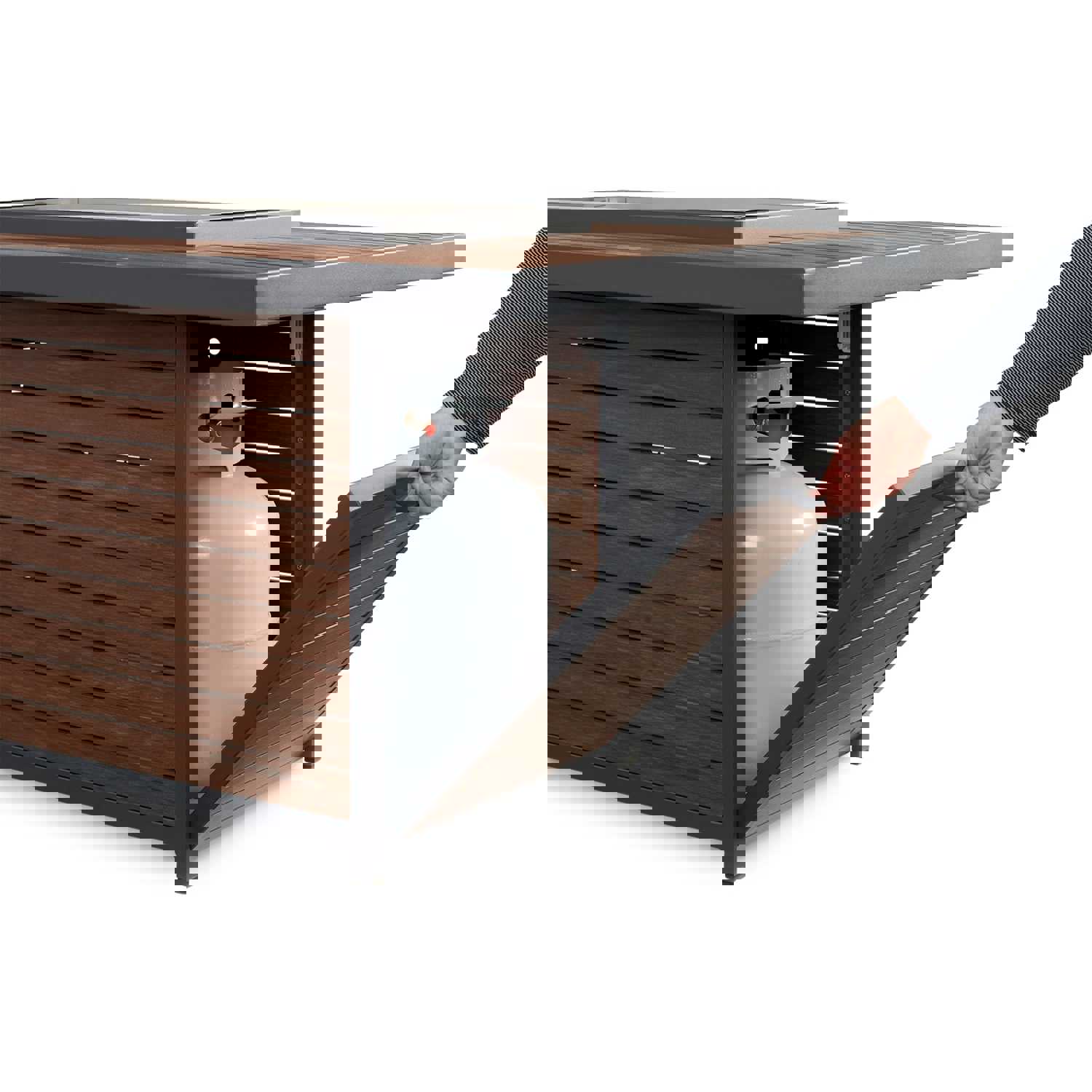 Kenwood Rectangular Chat Height Gas Fire Pit Table | KW-1224-19-K